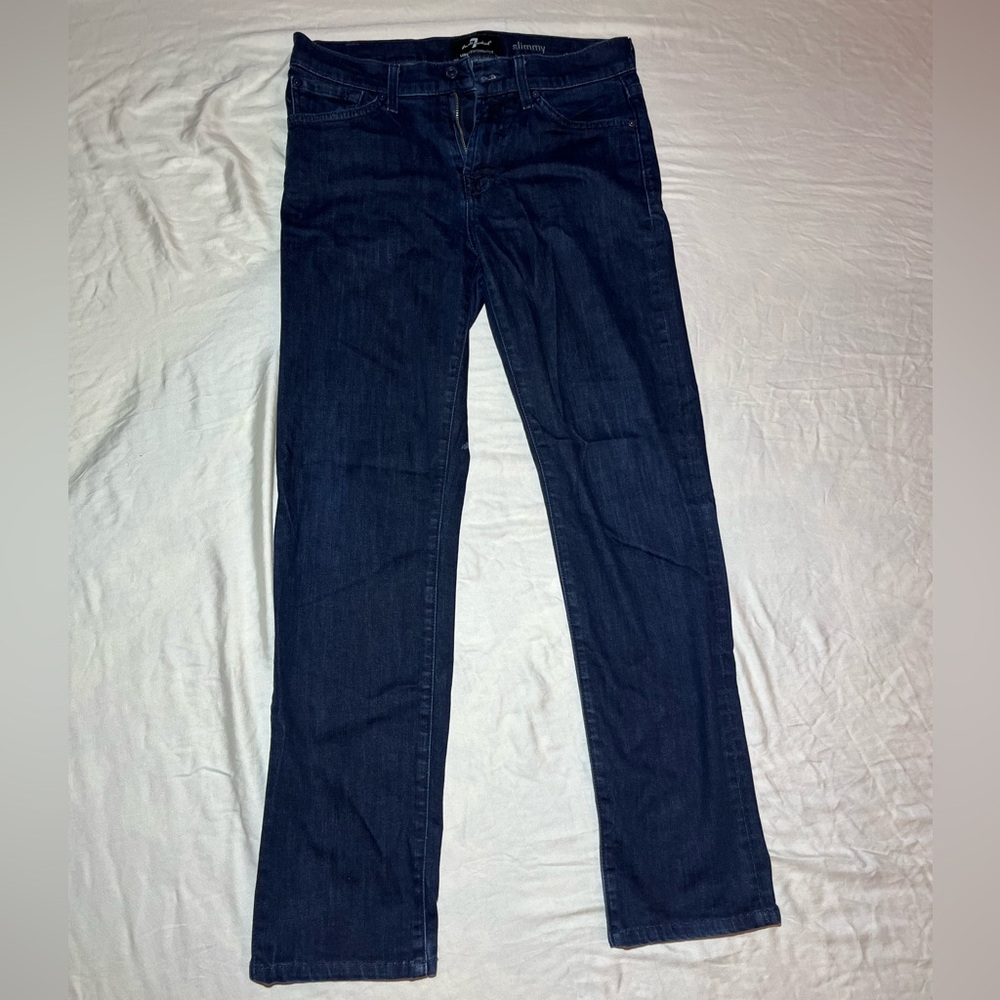 7 for all mankind men’s dark blue jeans